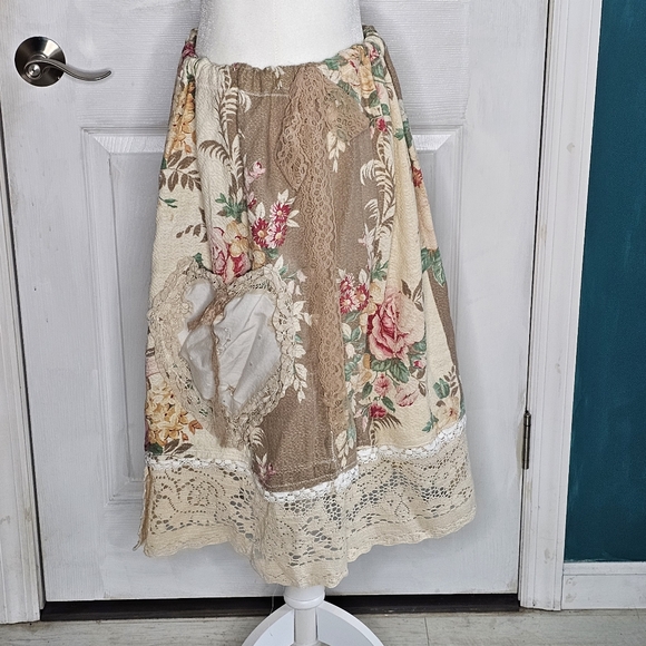 Handmade Upcycled skirt with ties on sides S-XL - Picture 7 of 9